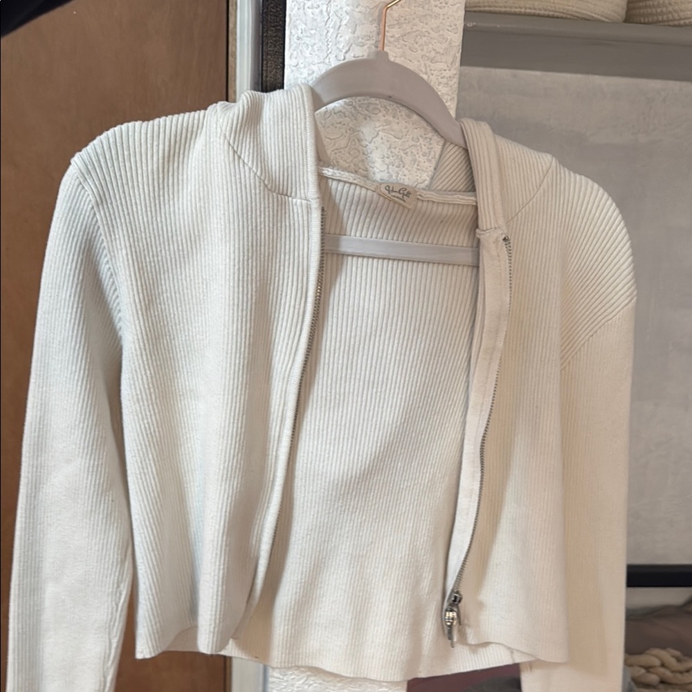 john galt (brandy melville) cropped zip up sweater